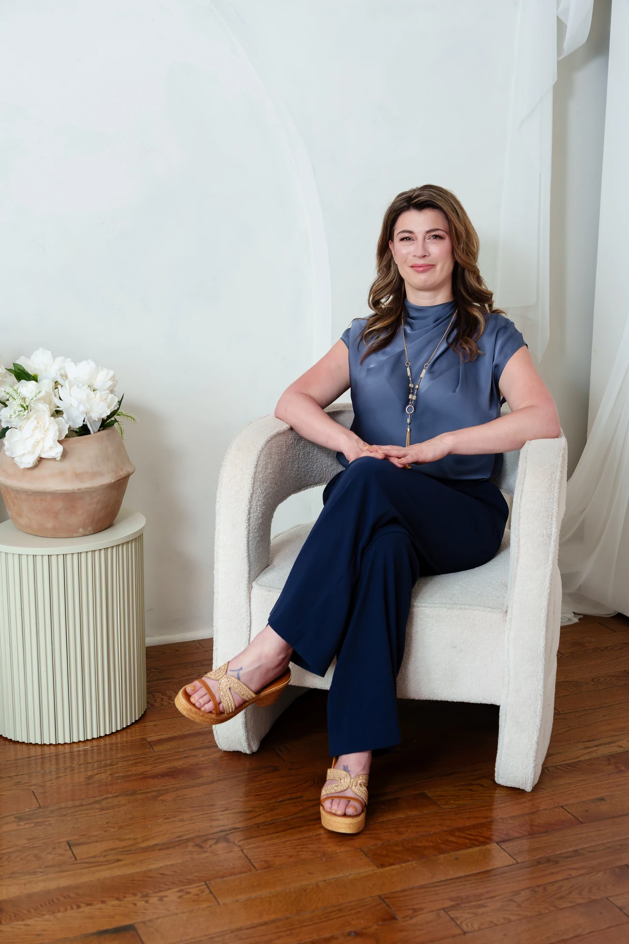Wanda Chevrette seated in her therapy office in Calgary